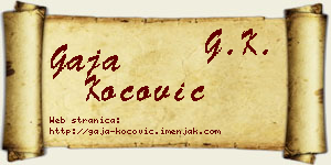 Gaja Kočović vizit kartica